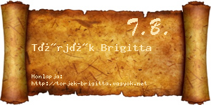 Törjék Brigitta névjegykártya