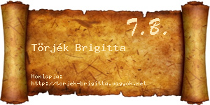 Törjék Brigitta névjegykártya